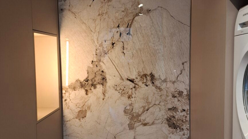 Inspiratie Showcase Keukenwand met Luxe Marmerlook Wandpaneel Pandora Slate – Glans
