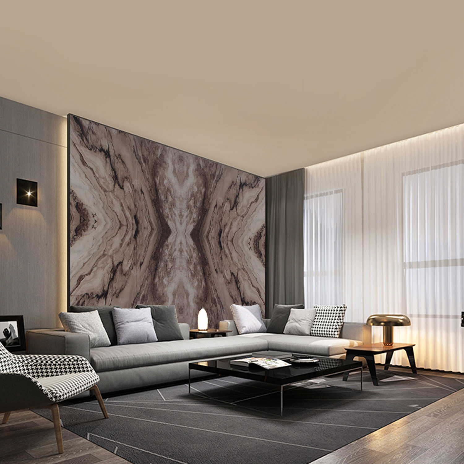 689. Doorlopend marmer - Beverly Gold slate