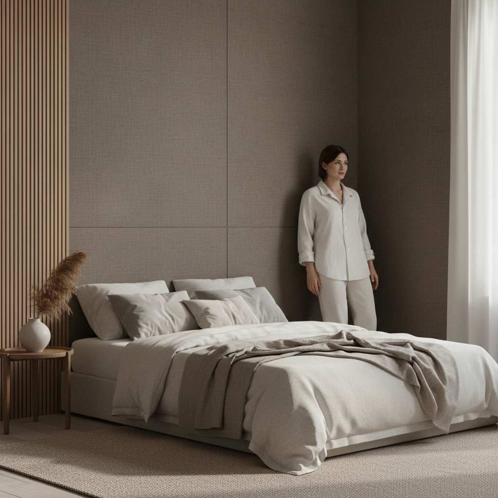 824. Japanse stof - Japandi Taupe Dark - Renderique Photo 1